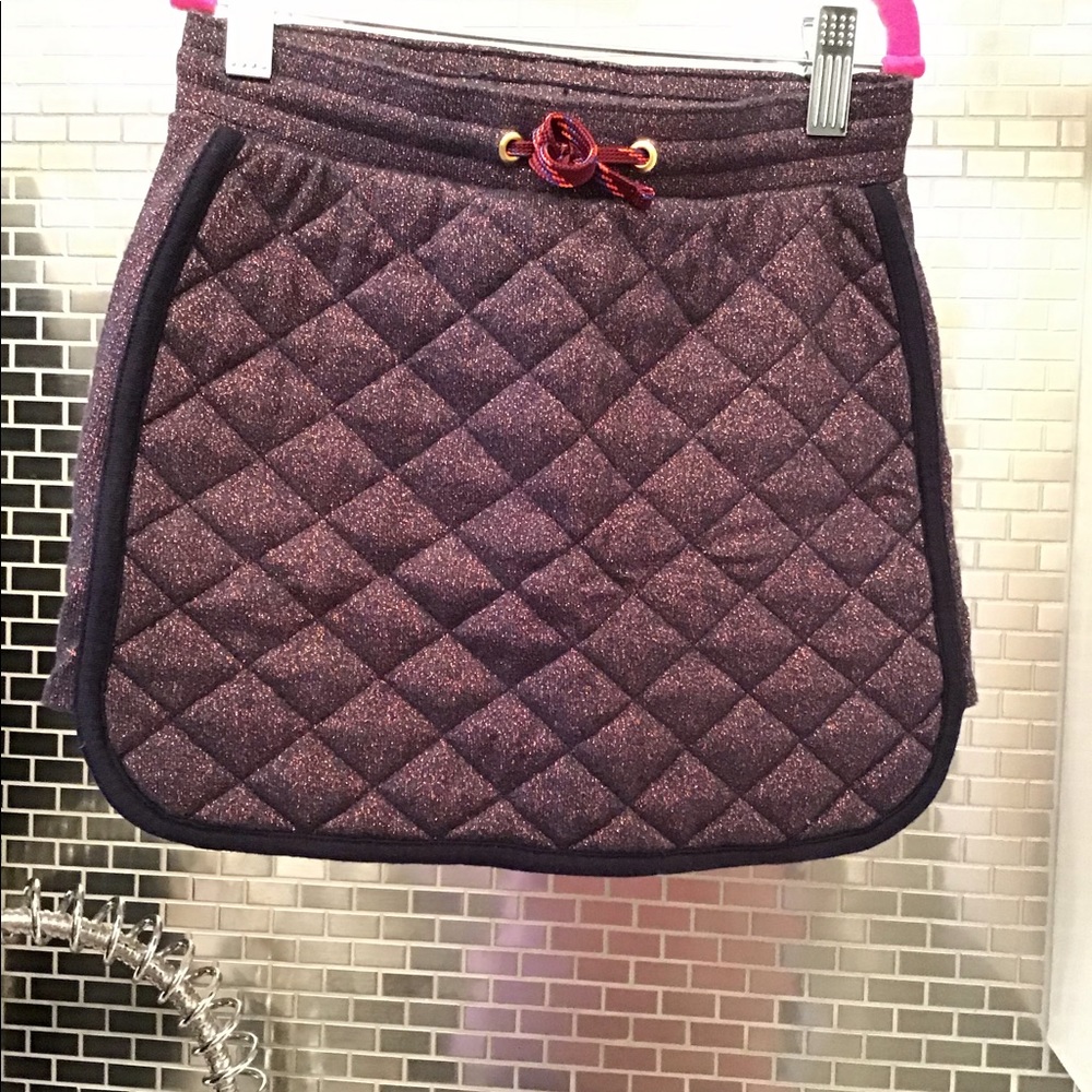 J Crew Crewcuts Girls Quilted Metallic Skirt